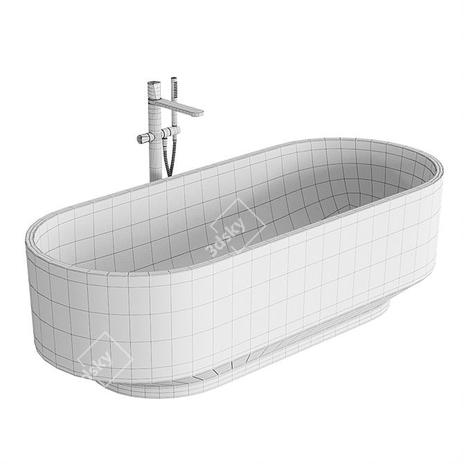 Luxurious Oval Cristalmood® Bathtub 3D model image 5