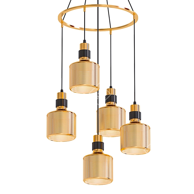 Modern Riddle Cluster Lighting Fixture 3D model image 1