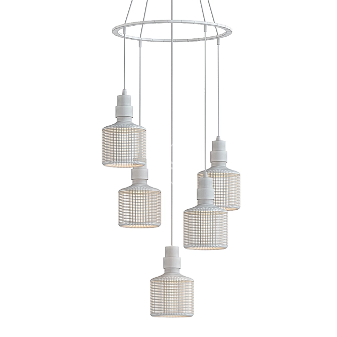 Modern Riddle Cluster Lighting Fixture 3D model image 2