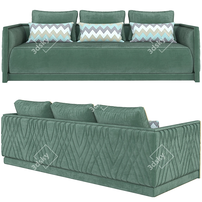 Contemporary Miami Sofa: Modern & Stylish 3D model image 1