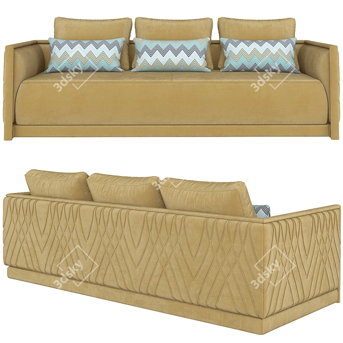 Contemporary Miami Sofa: Modern & Stylish 3D model image 2