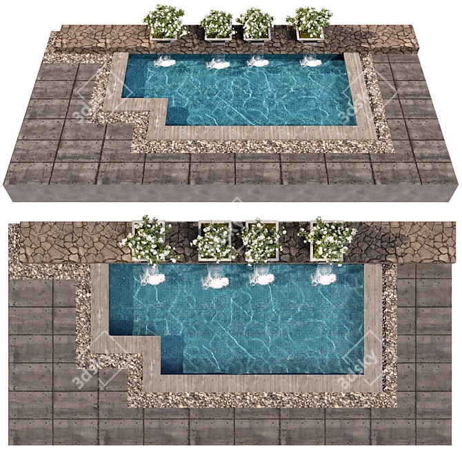 Stunning Pool Design with Caustics 3D model image 2