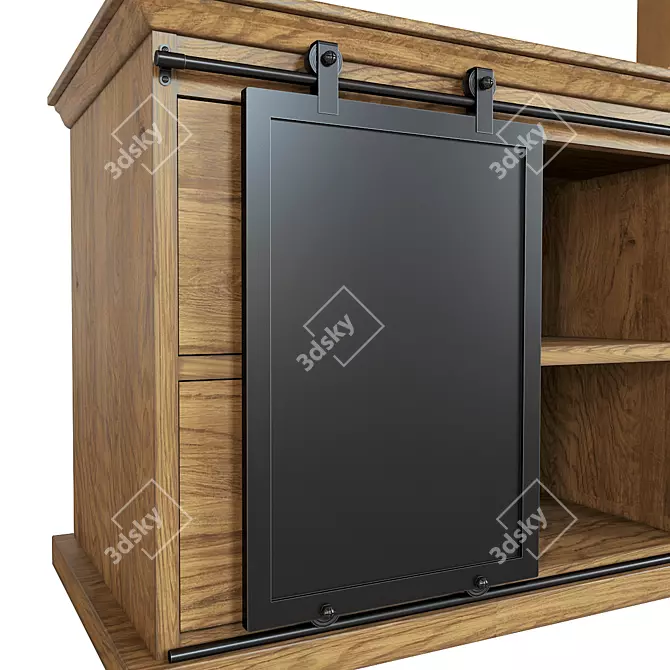 Elegant Germain TV Stand 3D model image 2
