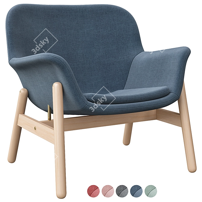 Modern Vedbo Chair - Light Brown-Pink 3D model image 3