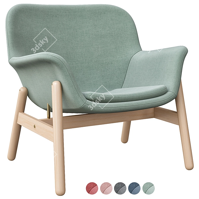 Modern Vedbo Chair - Light Brown-Pink 3D model image 4