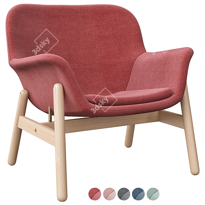 Modern Vedbo Chair - Light Brown-Pink 3D model image 5