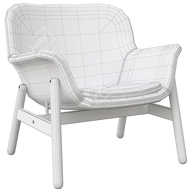 Modern Vedbo Chair - Light Brown-Pink 3D model image 8