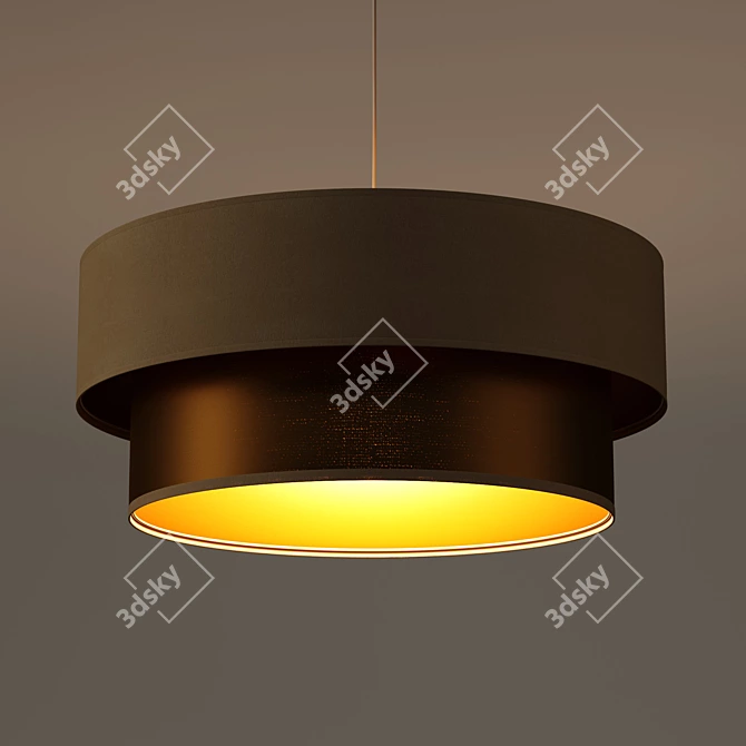 Luxury Cream & Gold Pendant Duo 3D model image 3