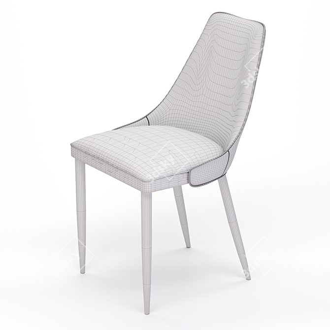 AERO B140 Dark Grey Velvet Chair 3D model image 5