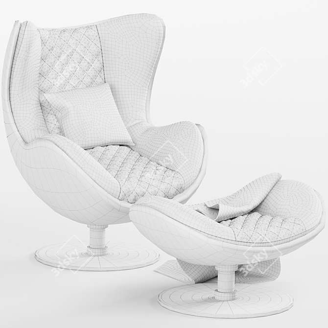 Cozy Egg Chair: The Perfect Nest 3D model image 6