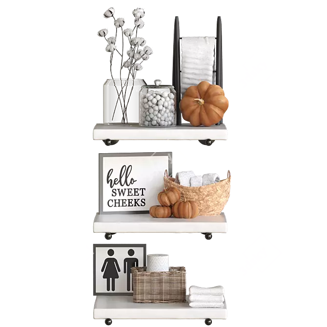 Elegant Bath Decor Set 3D model image 1