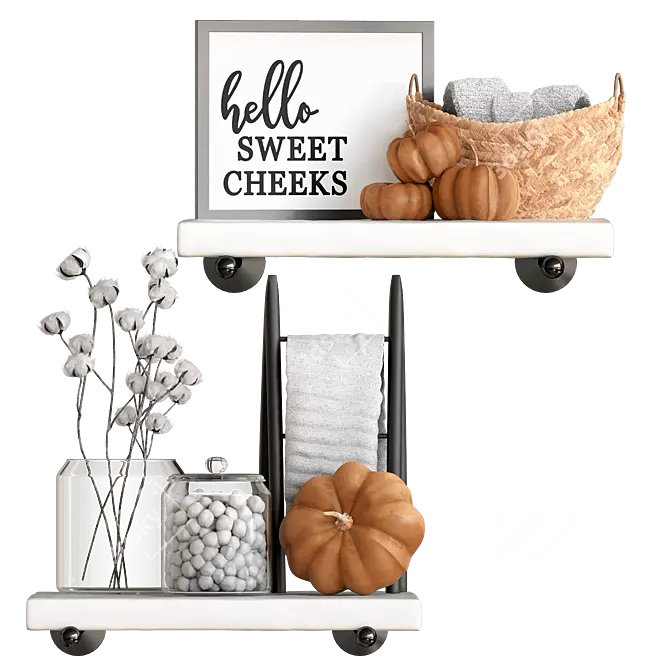 Elegant Bath Decor Set 3D model image 4