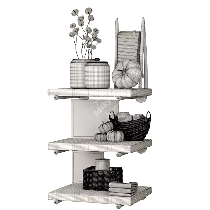 Elegant Bath Decor Set 3D model image 5