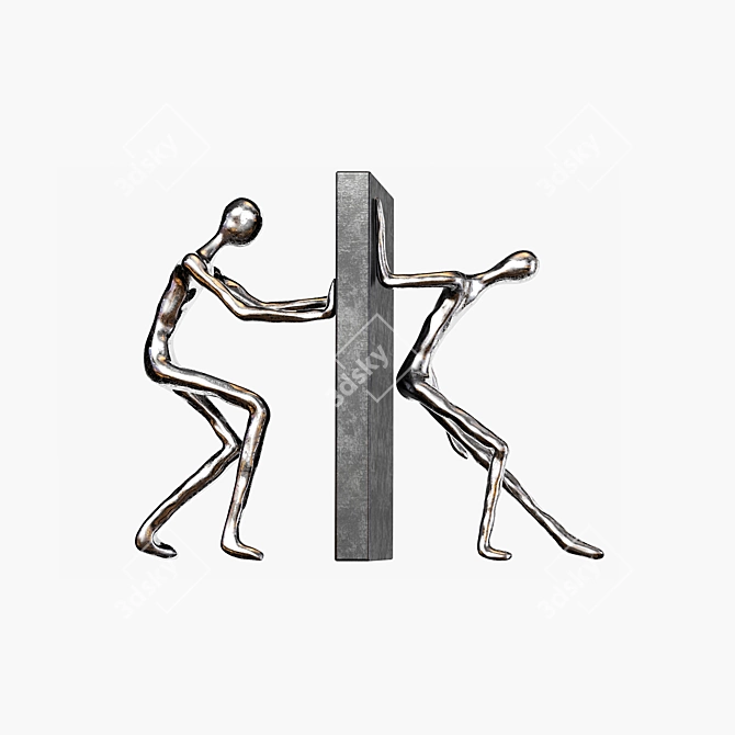 Minimalist Metal Art Sculpture 3D model image 4