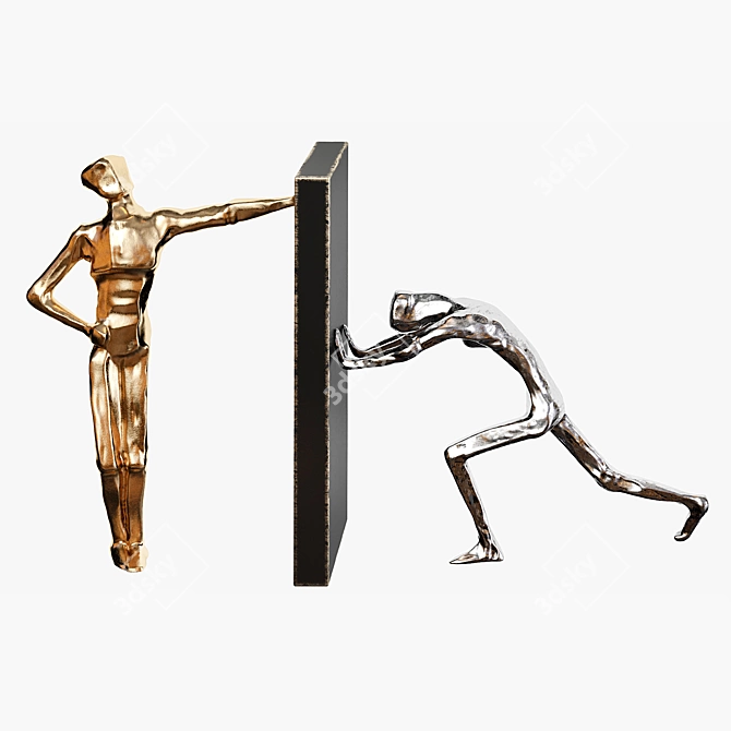 Minimalist Metal Art Sculpture 3D model image 5