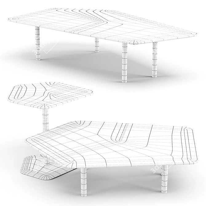 Elegant Brink Coffee & Side Tables: Italian Design 3D model image 6