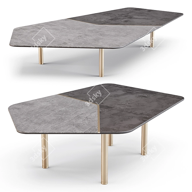 Minotti Brink Coffee and Side Tables Set 3D model image 3