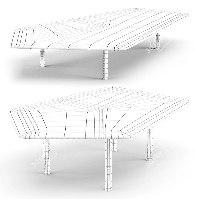 Minotti Brink Coffee and Side Tables Set 3D model image 4