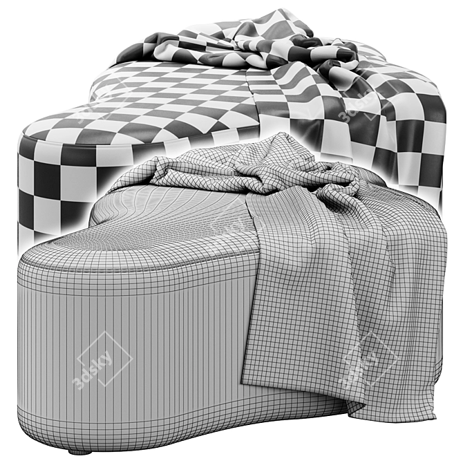Huniford Clarkson Ottoman: Luxurious Design Must-Have 3D model image 4