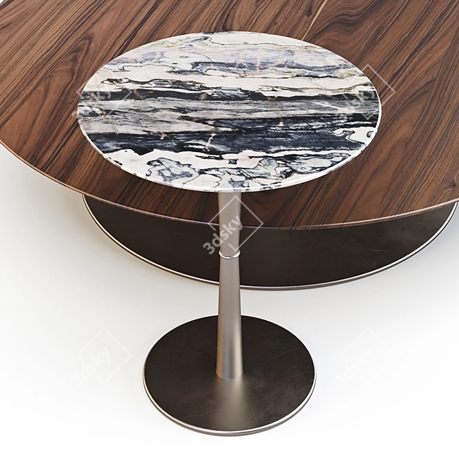 Elegant Jigger Coffee & Side Tables 3D model image 2
