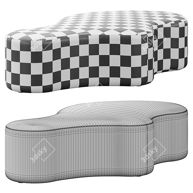Clarkson Ottoman: Stylish Comfort for Your Space 3D model image 4