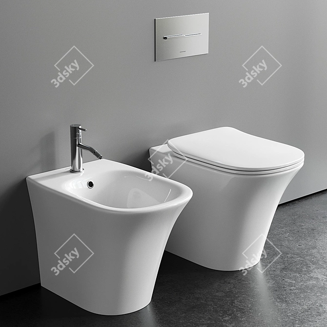 Antonio Lupi Cabo Collection: Ceramic WC & Bidet 3D model image 1