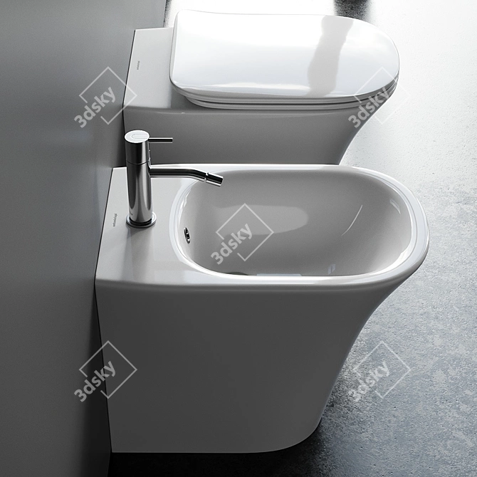 Antonio Lupi Cabo Collection: Ceramic WC & Bidet 3D model image 2