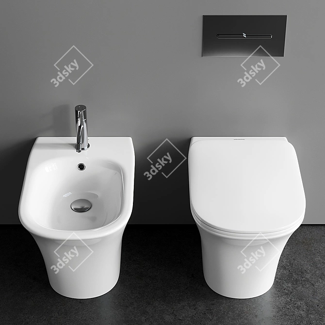 Antonio Lupi Cabo Collection: Ceramic WC & Bidet 3D model image 3