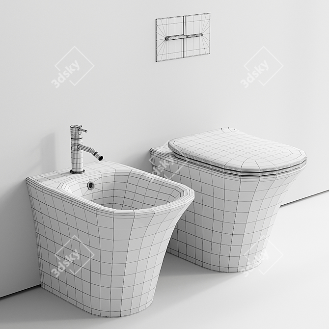 Antonio Lupi Cabo Collection: Ceramic WC & Bidet 3D model image 5