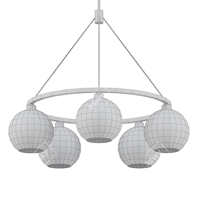 Elegant Solitaire Gray Chandelier 3D model image 2