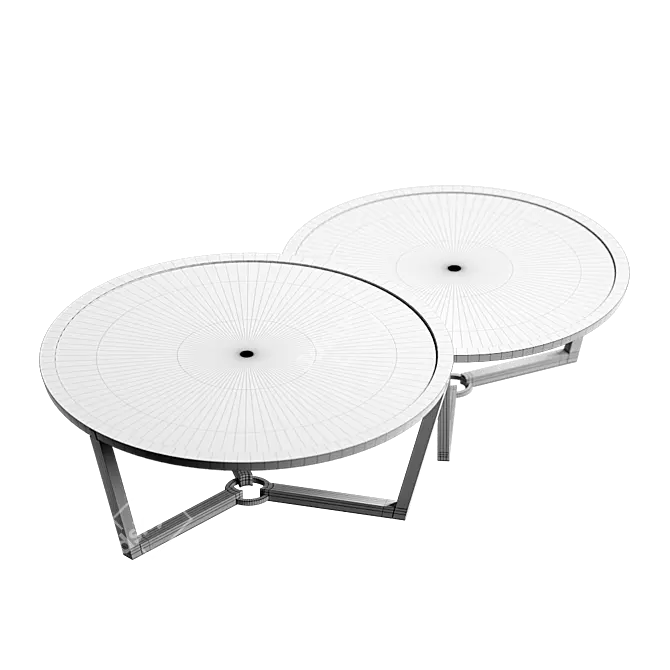 Kbh Coffee Table | Oak & Smoked Glass 3D model image 4