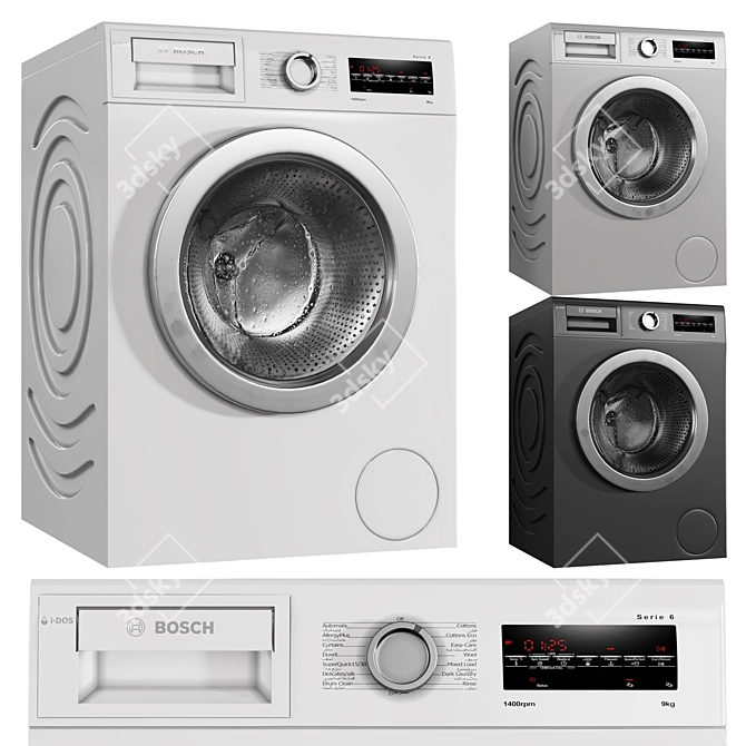 Efficient Bosch Washing Machine 3D model image 1