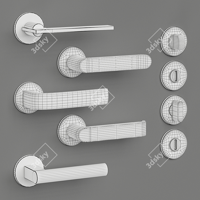 Olivari Door Handles Collection: Open, Icona, Diva 3D model image 8