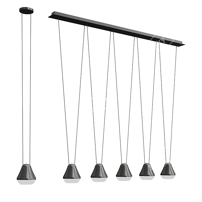Elegant PALBIETA Pendant Light 3D model image 1
