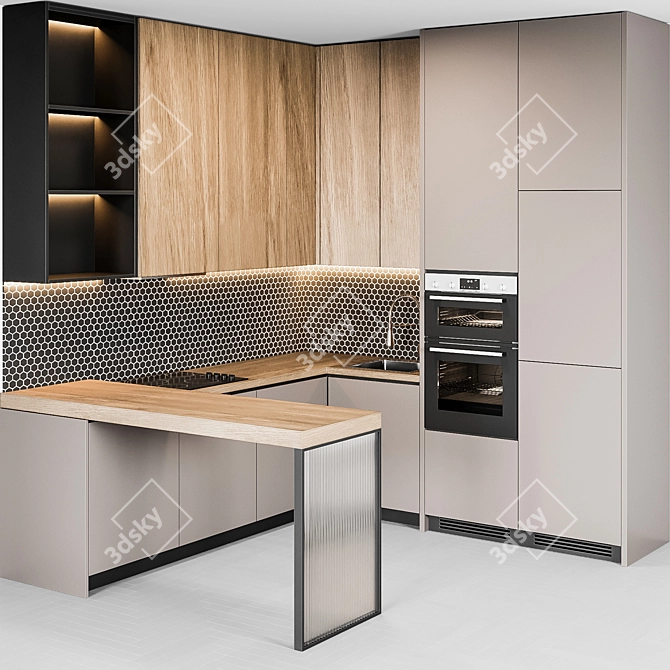  Modern51 Kitchen: Customizable, Stylish & Efficient 3D model image 1