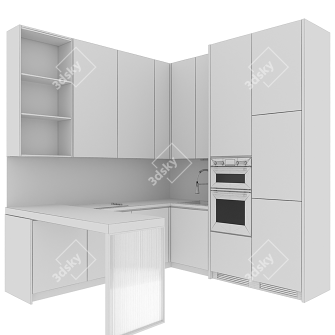  Modern51 Kitchen: Customizable, Stylish & Efficient 3D model image 6