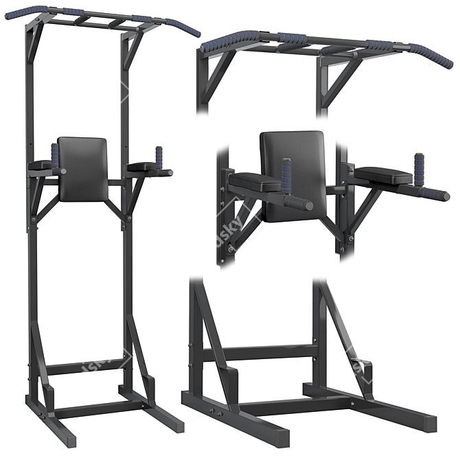 Versatile Home Gym Set - Wall Horizontal Bar, 3-in-1 Horizontal Bar, and Full Horizontal Bar Press 3D model image 3