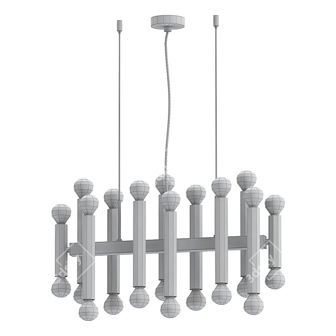 Deco Noir 24-Light Hanging Lamp 3D model image 2