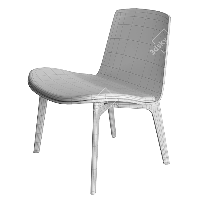 Nordic Charm: Enea Wood Lounge 3D model image 6