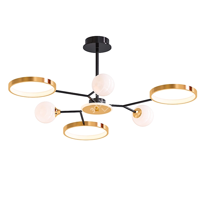 Nordic Style 6-Light Chandelier 3D model image 1