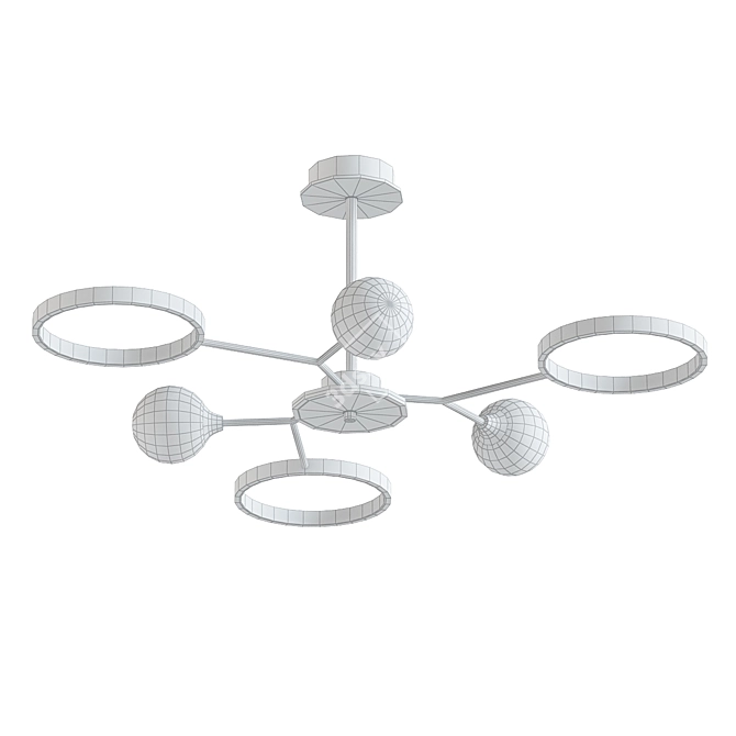 Nordic Style 6-Light Chandelier 3D model image 2