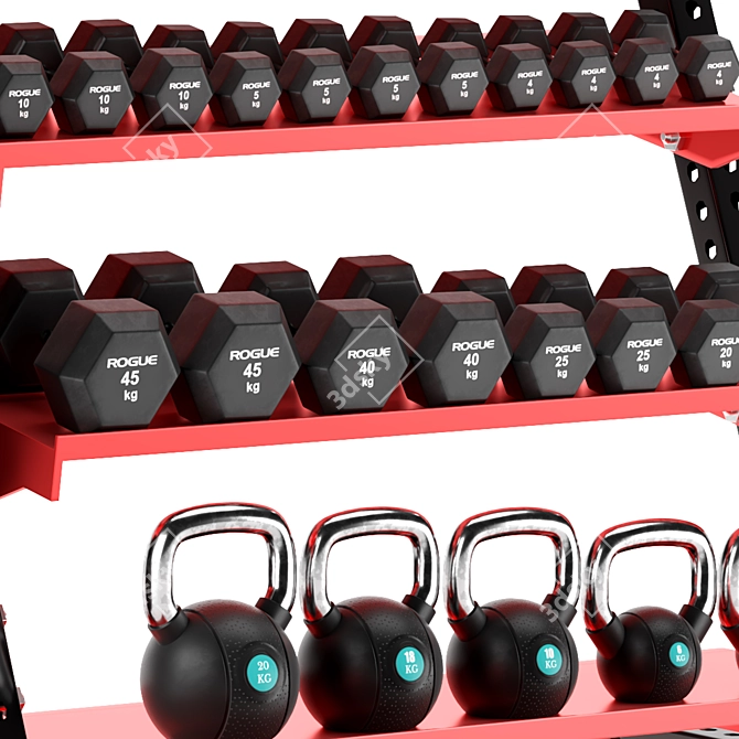 Ultimate Gym Tools Set 3D model image 5