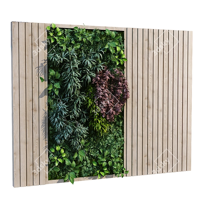 Greenwall Set 201 - Versatile, Stylish, and Eco-friendly Wall Decor 3D model image 3