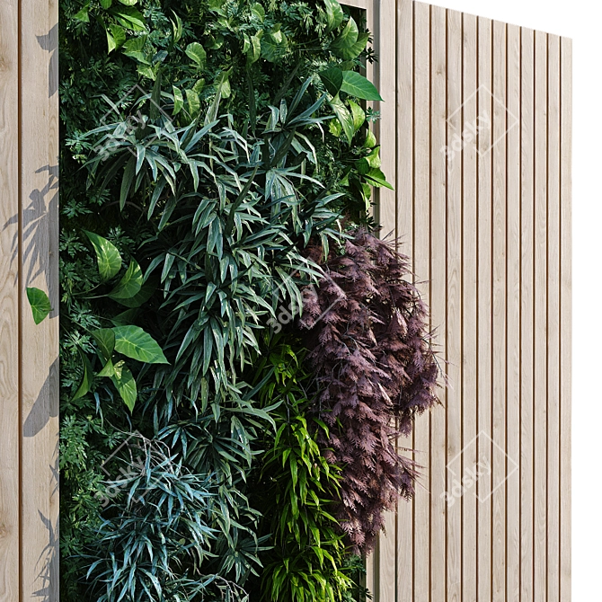 Greenwall Set 201 - Versatile, Stylish, and Eco-friendly Wall Decor 3D model image 4