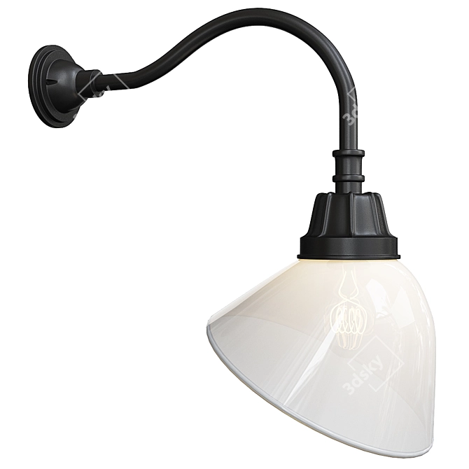 Industrial Elegance: Carson Gooseneck Wall Sconce 3D model image 1