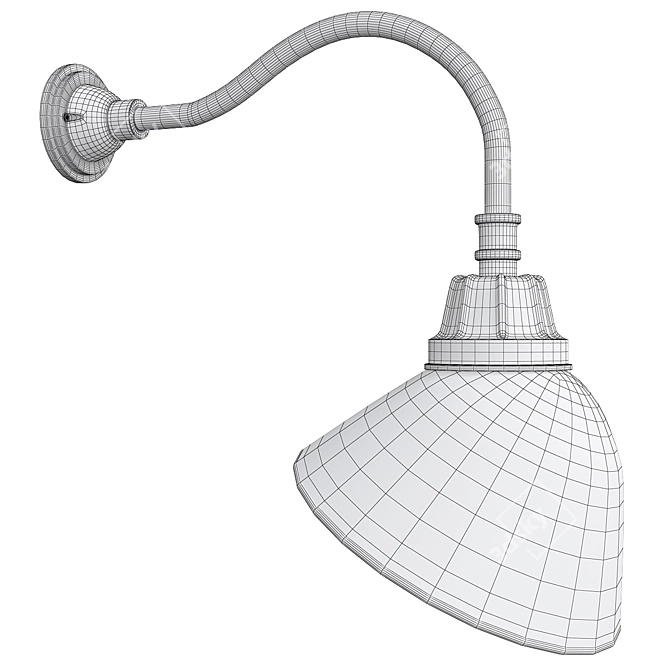 Industrial Elegance: Carson Gooseneck Wall Sconce 3D model image 2