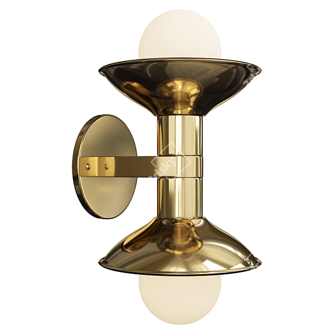 Sleek Crawford Double Wall Sconce 3D model image 1