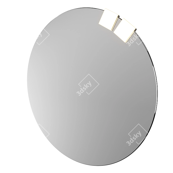 Luxury Round Illuminated Mirror 3D model image 2