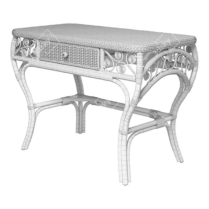 Elegant Rattan Console Table 3D model image 4