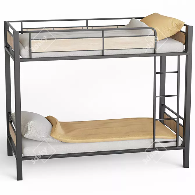Hiba 2-Tiered Bed with Bases 3D model image 1